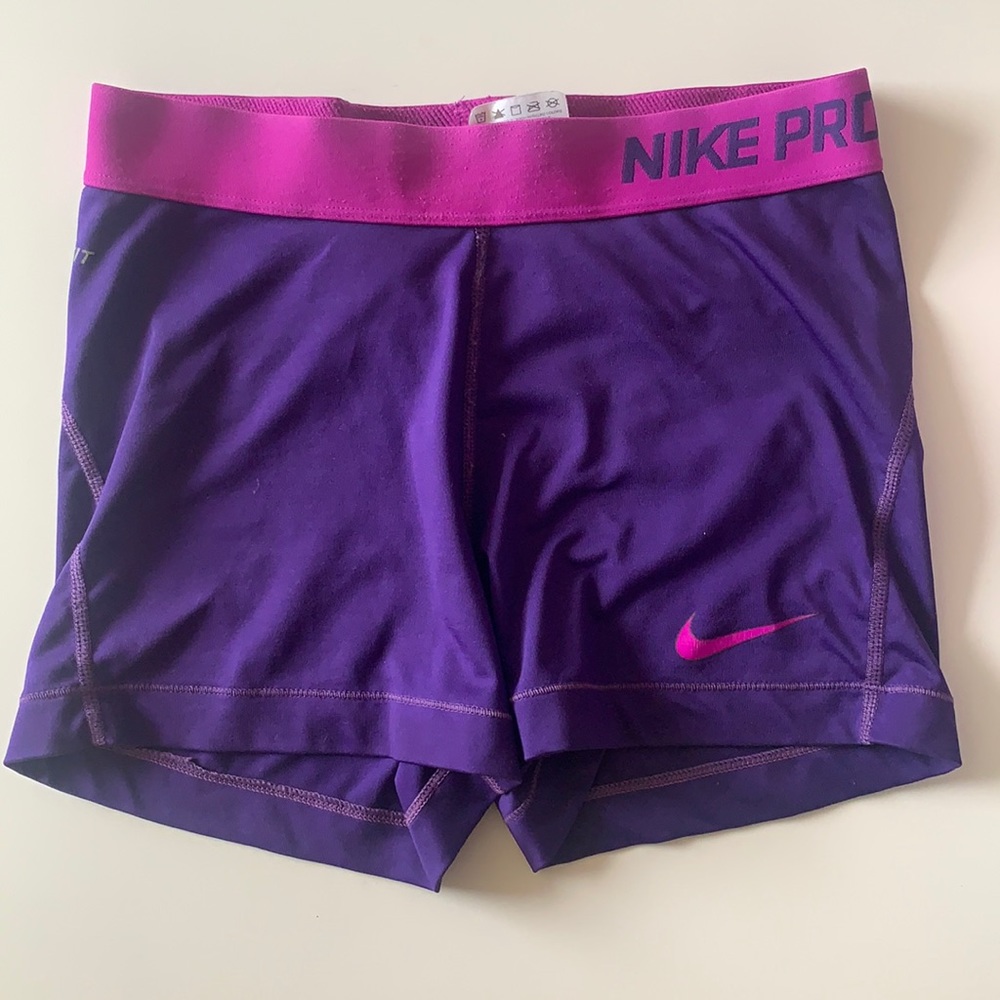 Nike dri fit purple shorts. Worn a few times. Sad they no longer fit!
